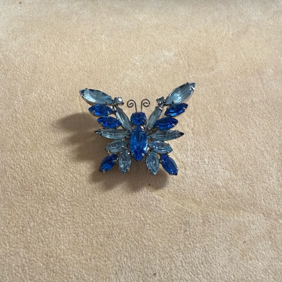 Elegant Blue Butterfly Brooch